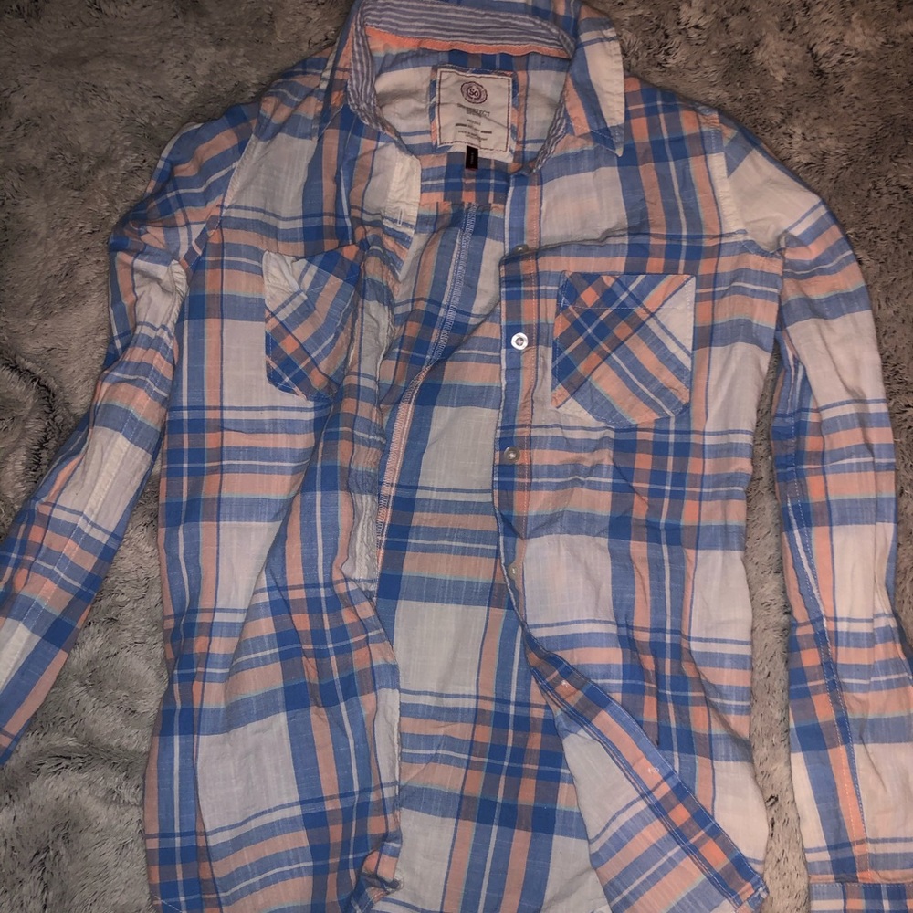 blue and orange flannel